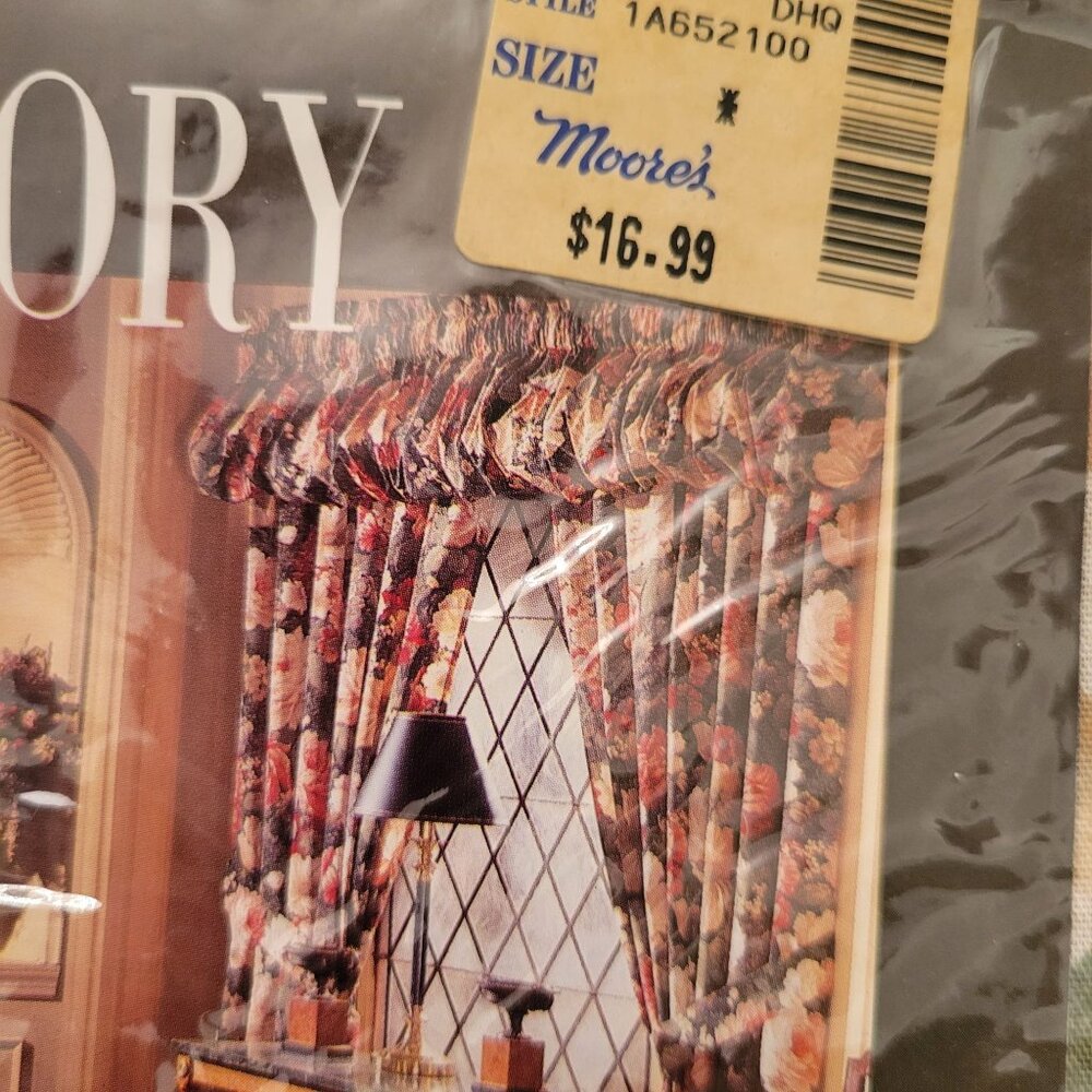 Overture Accessory Valance Set of 2 Hunter Floral Vintage New USA - Picture 6 of 11